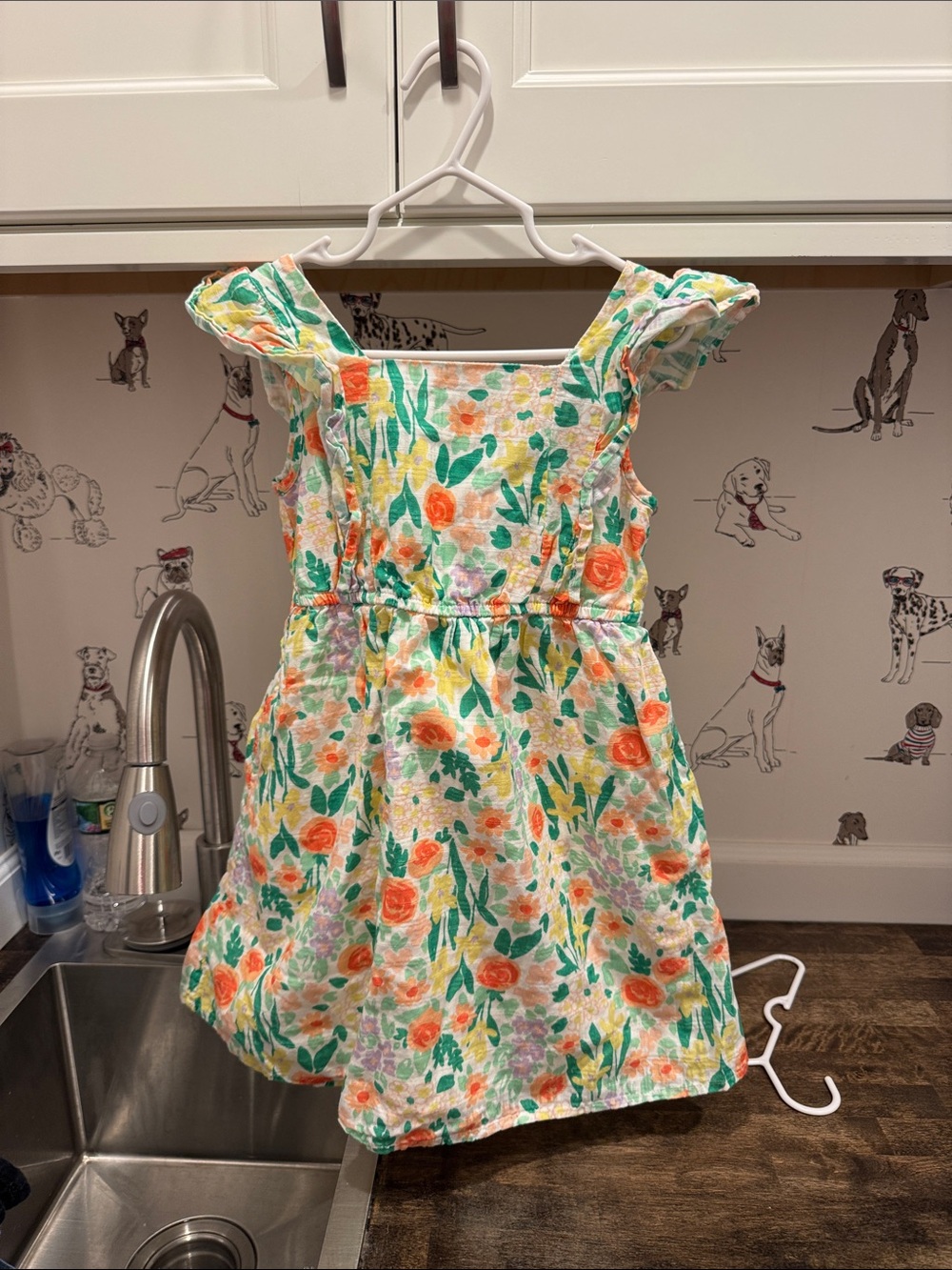 Cat & Jack Floral Sundress in Orange, Green & Yellow
